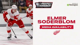 Elmer Soderblom following game 1 of 2022 NHL Prospect Tournament