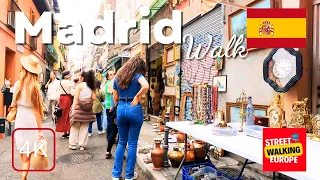 Madrid, Spain 🇪🇸 4K-HDR Walking Tour - Flea Market, Royal Palace, Gran Via