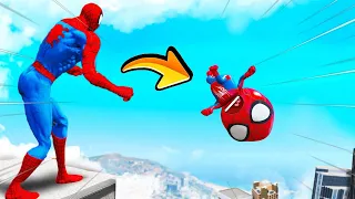 HOMEM ARANHA TROLOU SEU FILHO PARA O TUBARÃO DO PREDIO no GTA 5