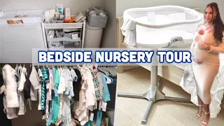 BEDSIDE NURSERY TOUR | NEWBORN ORGANIZATION TIPS | THIRD TRIMESTER UPDATE