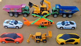 gadi wala cartoon | toy helicopter ka video | tractor, truck & JCB