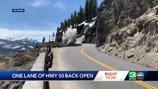 Lane reopens after rockslide forced Highway 50 closure near Echo Summit