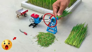 diy tractor chaff cutter machine| chaff cutter | disel engine| @sunfarming7533 @mrminitopics