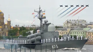 Парад ВМФ 2021 с Английской набережной, Санкт-Петербург. Navy parade, St. Petersburg.