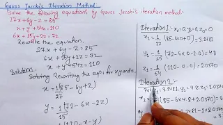 Jacobi method || Iterative method || Solution of linear system of equation