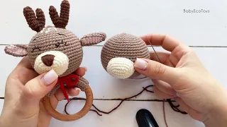 Как вышить носик оленёнку / How to embroider the nose for the reindeer