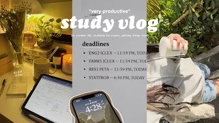 productive study vlog ☕️ uni student life, studying for exams, and getting things done 🌿