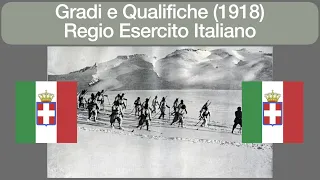 Gradi e Qualifiche Regio Esercito Italiano (1918)