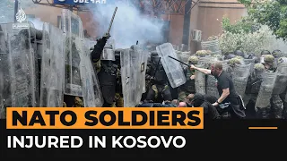 NATO soldiers injured in Kosovo clashes with Serb protesters | Al Jazeera Newsfeed