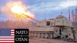 U.S. Army, NATO. Firepower of M109A7 Paladin howitzers during exercises in Poland