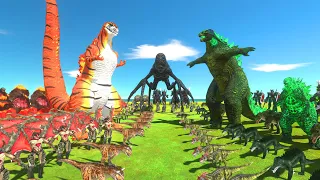 Tiger Godzilla VS Dark Titanus VS Green Godzilla - Animal Revolt Battle Simulator