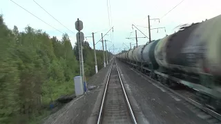 Вид из хвоста поезда - из Няндомы в сторону Плесецка