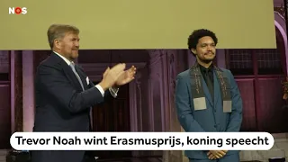 Koning en Trevor Noah maken grappen over en weer bij uitreiking Erasmusprijs