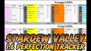 Free Stardew Valley 1.6 Perfection Google Sheet Tracker