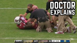 Worst Football Injuries EVER - Doctor Explains Marcus Lattimore Knee Dislocation