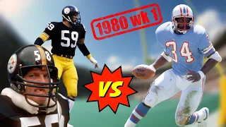 Earl Campbell vs Jack Lambert & Jack Ham (1980 wk 1) | RB vs LB Matchup