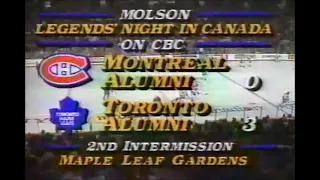Molson Legends Night in Canada on CBC.  Toronto vs Montreal March 1991