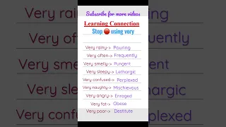 Stop using very 🛑words to use instead of very #shorts #learnenglish #spokenenglish #vocabulary
