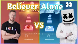 Tiles Hop - Imagine Dragons - Believer Song VS Marshmallow - Alone | V Gamer