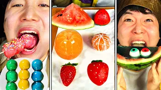 ASMR MUKBANG Watermelon DESSERT, GUMMY TANGHULU  EATING || Funny Mukbang || TikTok Pranks Video