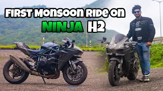 First Monsoon ride on NINJA H2 |Wrong decision |SAGARMORE VLOGS