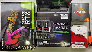 AMD Ryzen 5 5600X ASUS PRIME B550M-K COLORFUL RTX3060 Battle AX Gaming PC Build