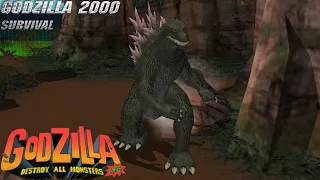 Godzilla: Destroy All Monsters Melee - Godzilla 2000 Survival Mode (Hard) [GCN]