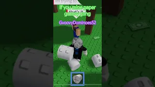 If you mine paper groovy gang #shorts #roblox #groovydominoes52