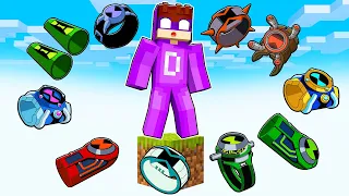 JOGANDO COM TODOS OS OMNITRIX em APENAS UM BLOCO!!