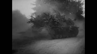 StuG III in action in Normandy and a knocked out 17pdr SP Achilles in 1944