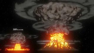 Largest Nuclear Bomb vs Volcano and meteor explosion - Size Comparison