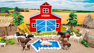 DIY how to make mini Farm Diorama - House of Animals - Cattle Farm Cow, Horse, Pig