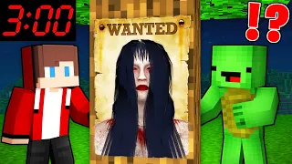 Scary LADY OF THE ASYLUM is WANTED by JJ and Mikey At Night in Minecraft Challenge! - Maizen