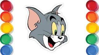 how to draw tom and jerry  | tom face drawing | tom cartoon draw for kids | easy tom face drawing