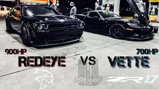 700hp Corvette ZR1 VS 900hp Hellcat Red Eye