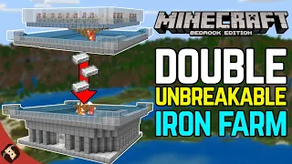 Unbreakable DOUBLE IRON FARM Tutorial For Minecraft Bedrock 1.20 and 1.21