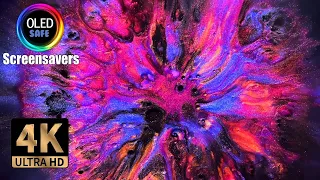 Colorful Liquid Glitter Explosion Screensaver - 10 Hours - 4K - OLED Safe - No Burn-in