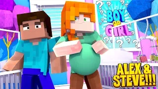 Minecraft LIFE OF ALEX & STEVE- ALEX IS PREGNANT WITH TWINS!!!