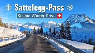 Winter Wonderland ❄ Sattelegg-Pass [4K] • Driving in Switzerland 🇨🇭 Scenic Winter Drive