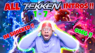 FIRST TIME REACTING TO TEKKEN 1 - 7 ALL INTRO MOVIES HOME EDITION REACTION
