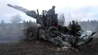 Swedish Artillery firing Field Howitzer 77A - Boden 2005, 2