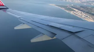 Landning/Landing at Lisbon/Lissabon international airport, m Norwegian, tor d 14/10-2021, kl 09:06.