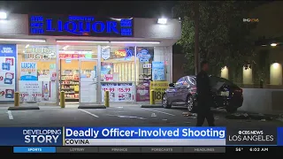 Suspect killed in officer-involved shooting in front of liquor store in Covina
