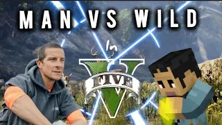 Steve In GTA V as Bear Grylls Man Vs Wild Challenge 😳?!!