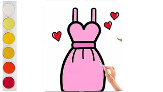 How to draw a simple dress step by step//Draw cute thing//Easy drawing//Dress drawing// kids Art