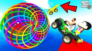 FRANKLIN TRIED THE IMPOSSIBLE MASSIVE TUNNEL PARKOUR RAMP CHALLENGE GTA 5 | SHINCHAN and CHOP