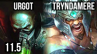 URGOT vs TRYNDAMERE (TOP) | 2.5M mastery, 1300+ games, 10/3/8, Dominating | NA Master | v11.5