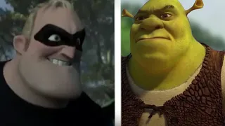 Shrek vs Mr Increible Full Fight (English)