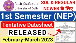 DU Sol 1st Semester Tentative Datesheet Released March 2023 | SOl First Semester Datesheet 2023