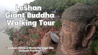 Leshan Giant Buddha - Walking Tour - Sichuan, China - 4K